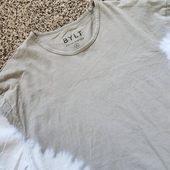 Bylt Prism Dye Tee T-Shirt Mens Medium Tan White Activewear Casual Workout Basic - Picture 1 of 11